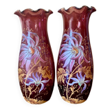 Vases verre émaillé