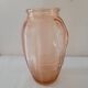 Salmon-colored Art Deco pressed glass vase