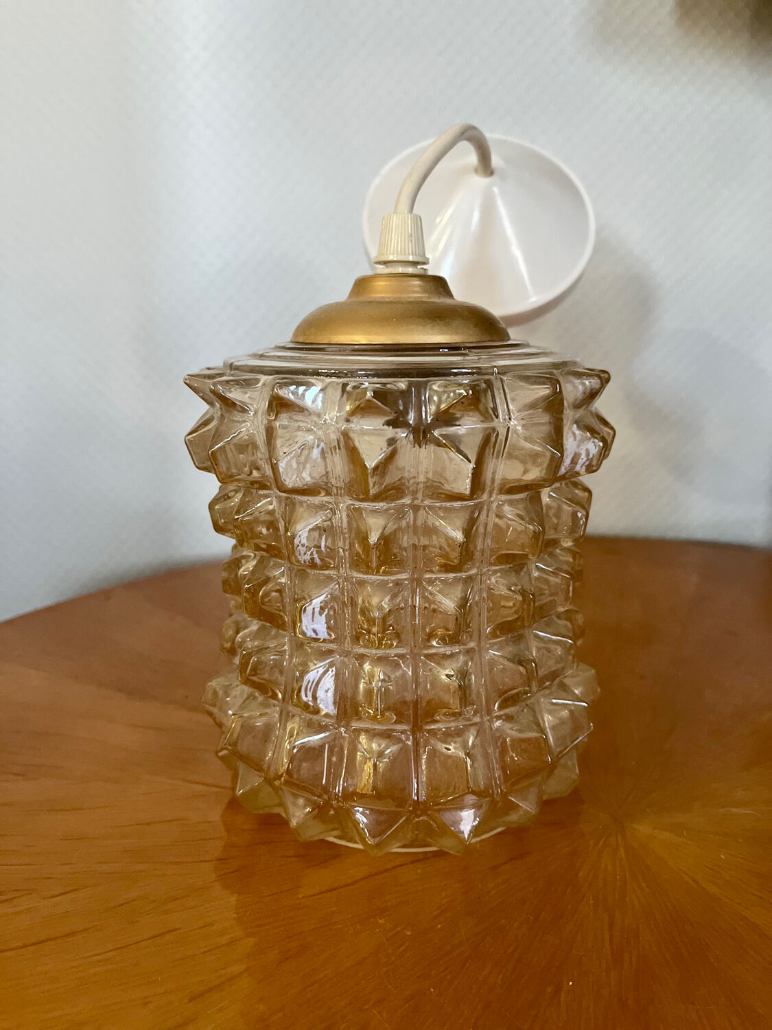 Vintage glass pendant light 1970