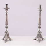 Antique Silver plated France church candle sticks 1850s