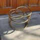 Vintage brass swivel coffee table in the style of Milo Baughman, 1970s