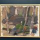 Swedish Oil on Panel“Composition” by Nils Folke Knafve –Vintage & Framed