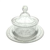 Bonbonnière and its dish, crystal