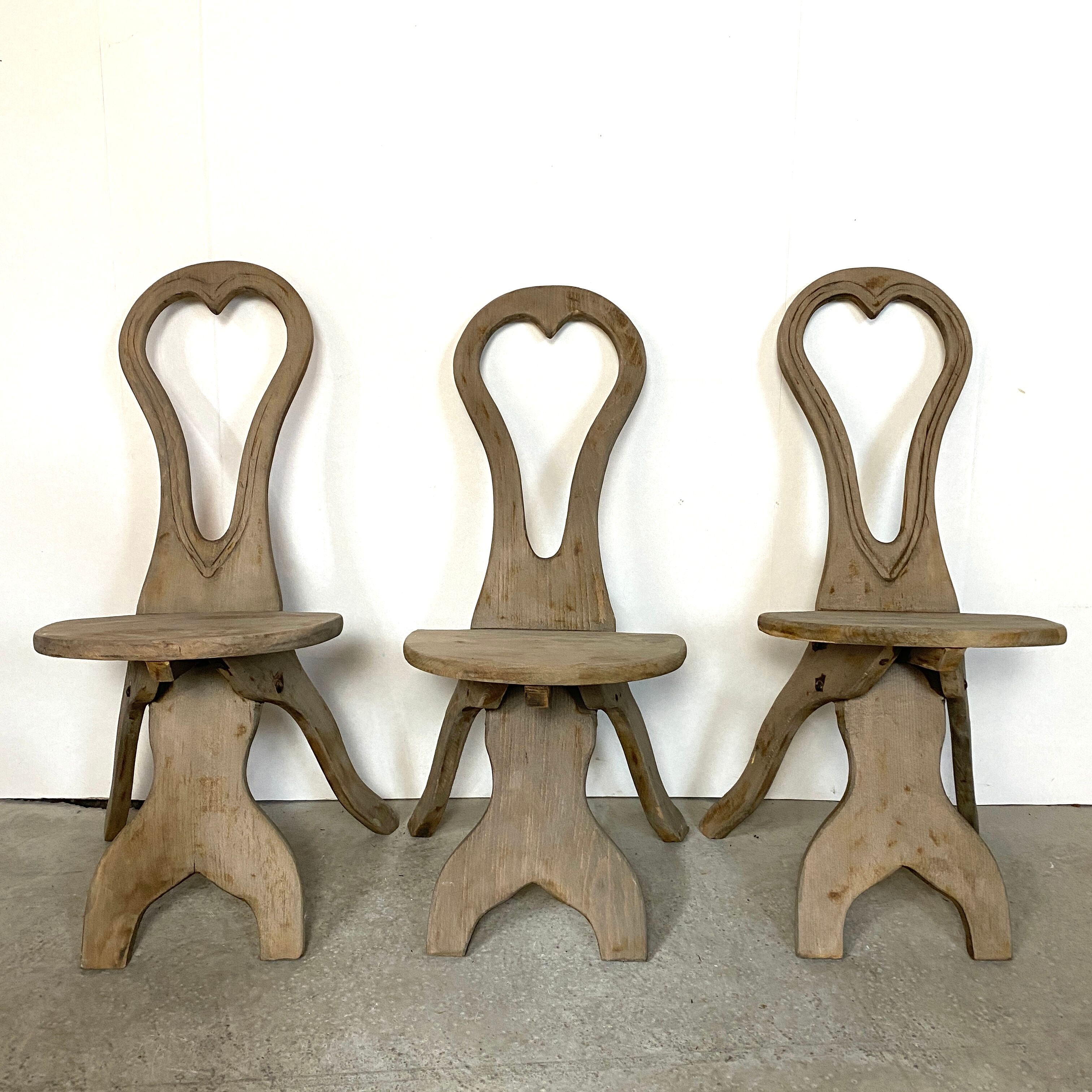 Set of 3 folk art chairs
