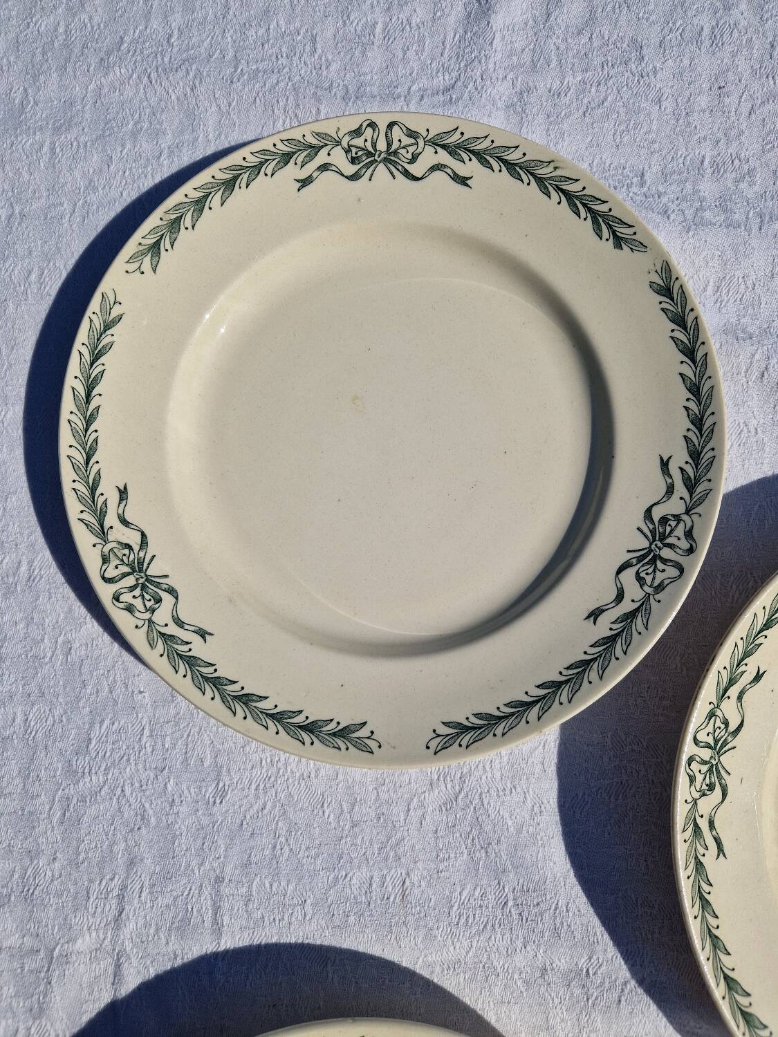 6 Dinner Plates Belleville De Longchamp Terre De Fer Decor, 1900s