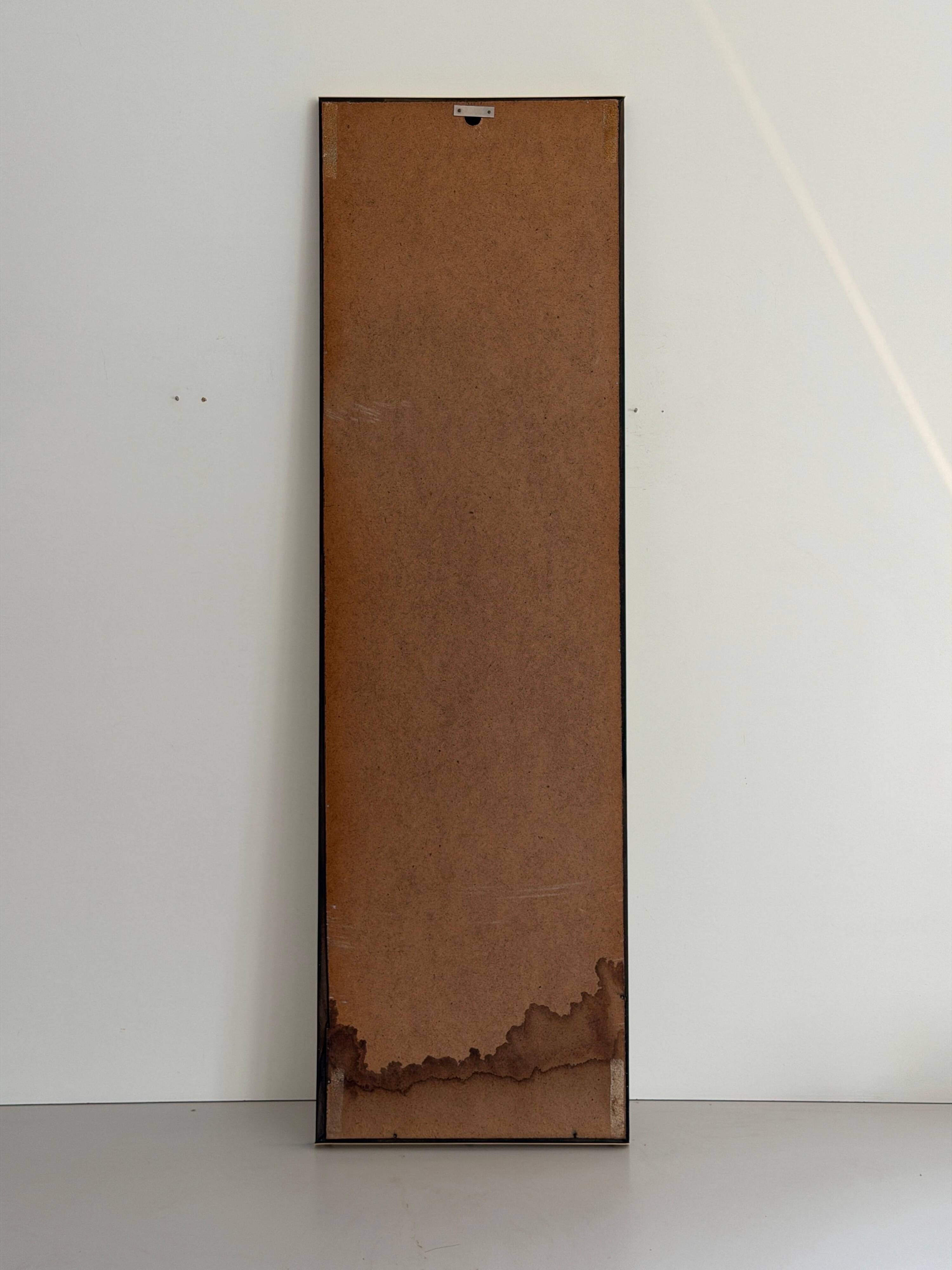 Minimalist rectangular wall mirror with a brass frame, 1960s, Germany