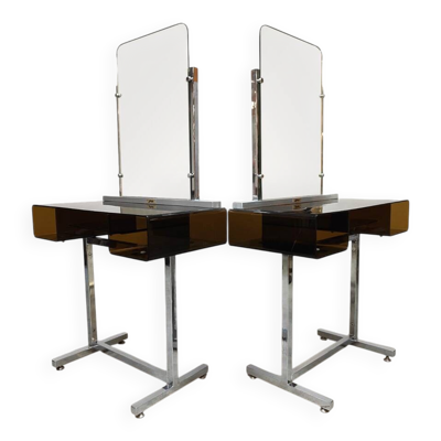 Coiffeuses vintage, tables de toilette « style Space Age »