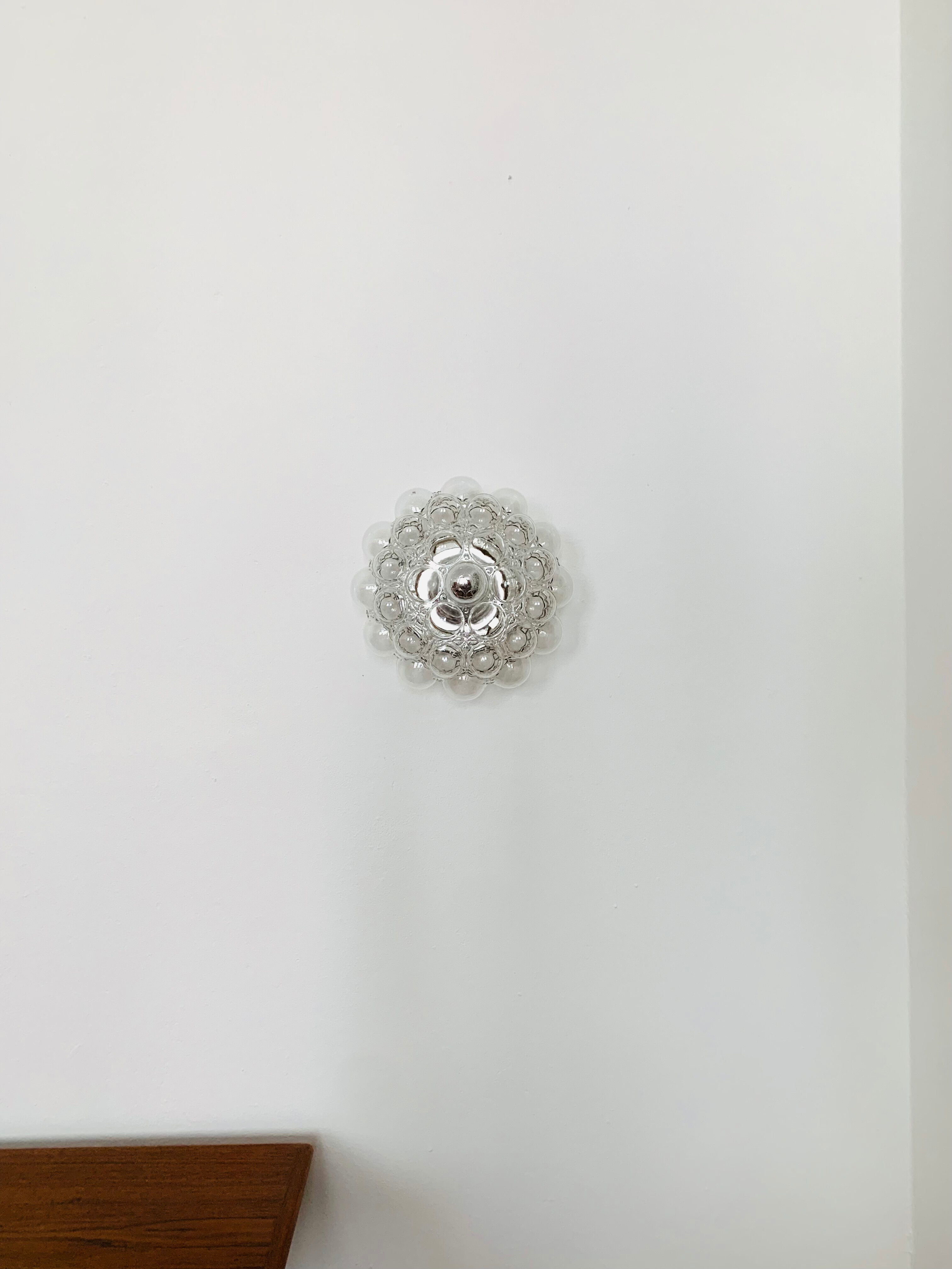 Bubble glass wall lamp or flush light by Helena Tynell for Glashütte Limburg