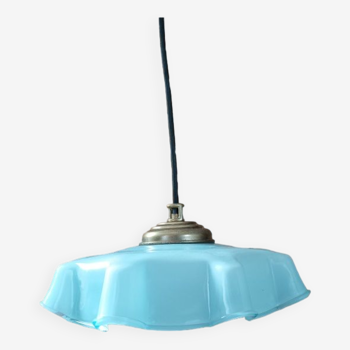 Pendant lampshade corole molded glass blue lace dp 0923068