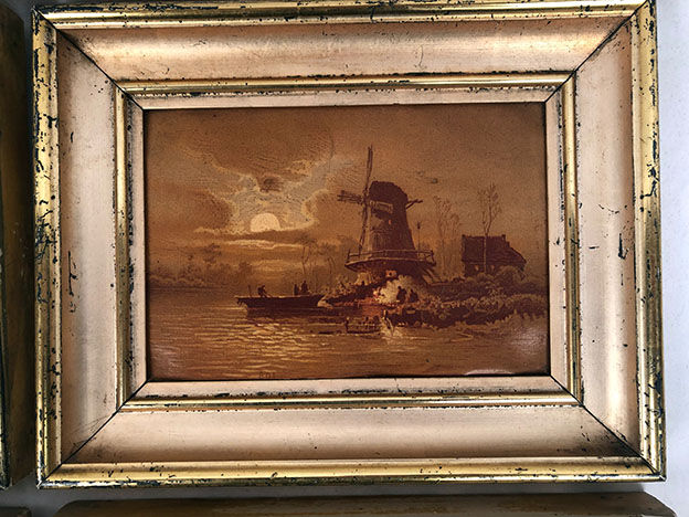 Series of four small framed chromos