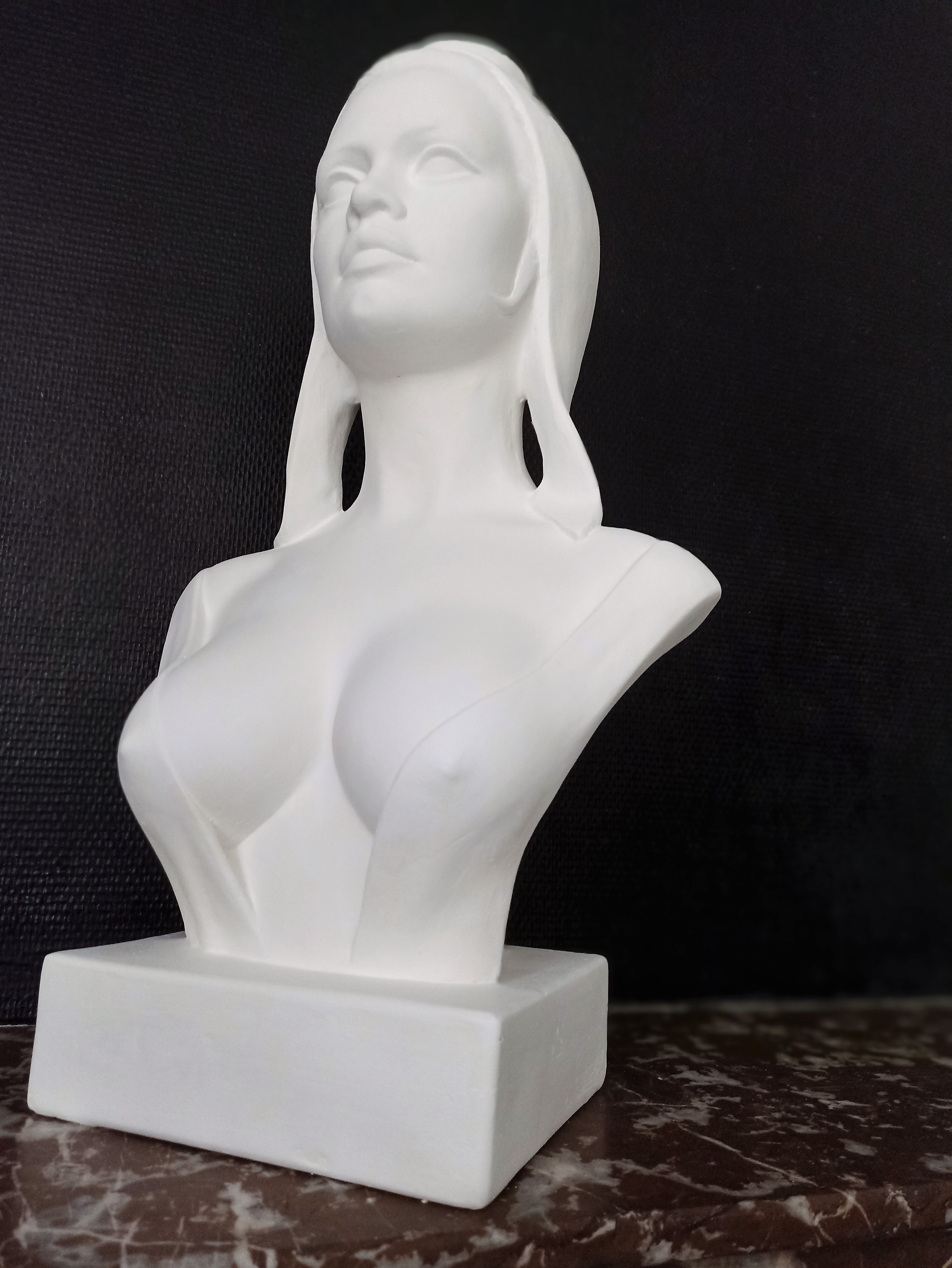 Large bust Marianne H:64cm B. Bardot in plaster
