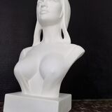 Large bust Marianne H:64cm B. Bardot in plaster