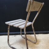 6 vintage garden chairs made of wood and metal
