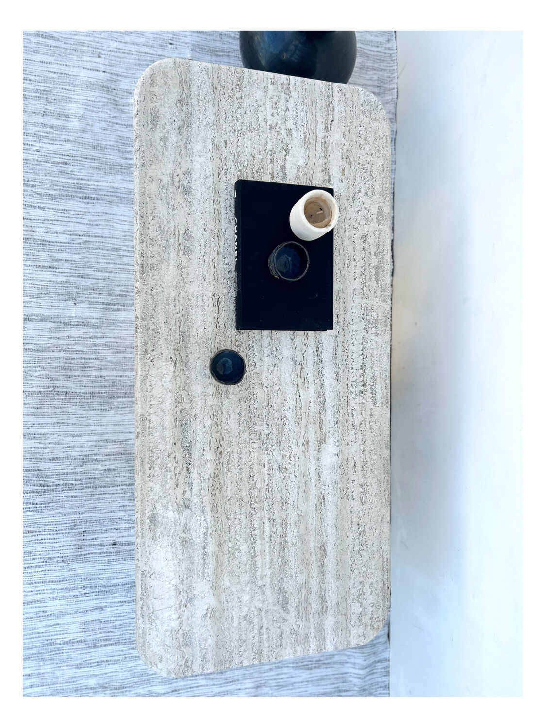 Travertine coffee table