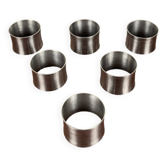 Set of 6 stainless steel napkin rings