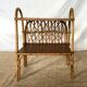 Side table with rattan magazines rack