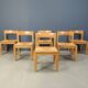 Vintage oak and wicker dining chairs, 1960s