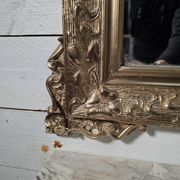 Antique Art Nouveau gilded mirror, 138cm