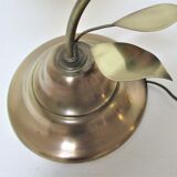 Stylized lotus flower lamp vintage brass 70s