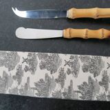Bamboo sleeve cheese knife set 1950