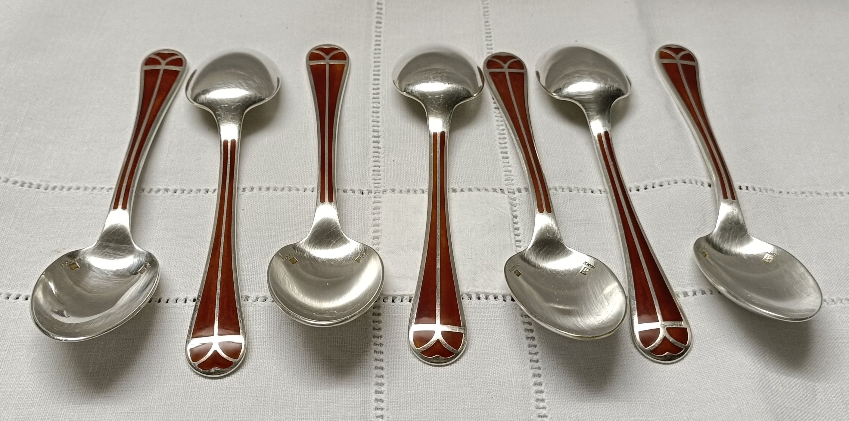 Lot 73 cutlery christofle model talisman lacquer of china color siena