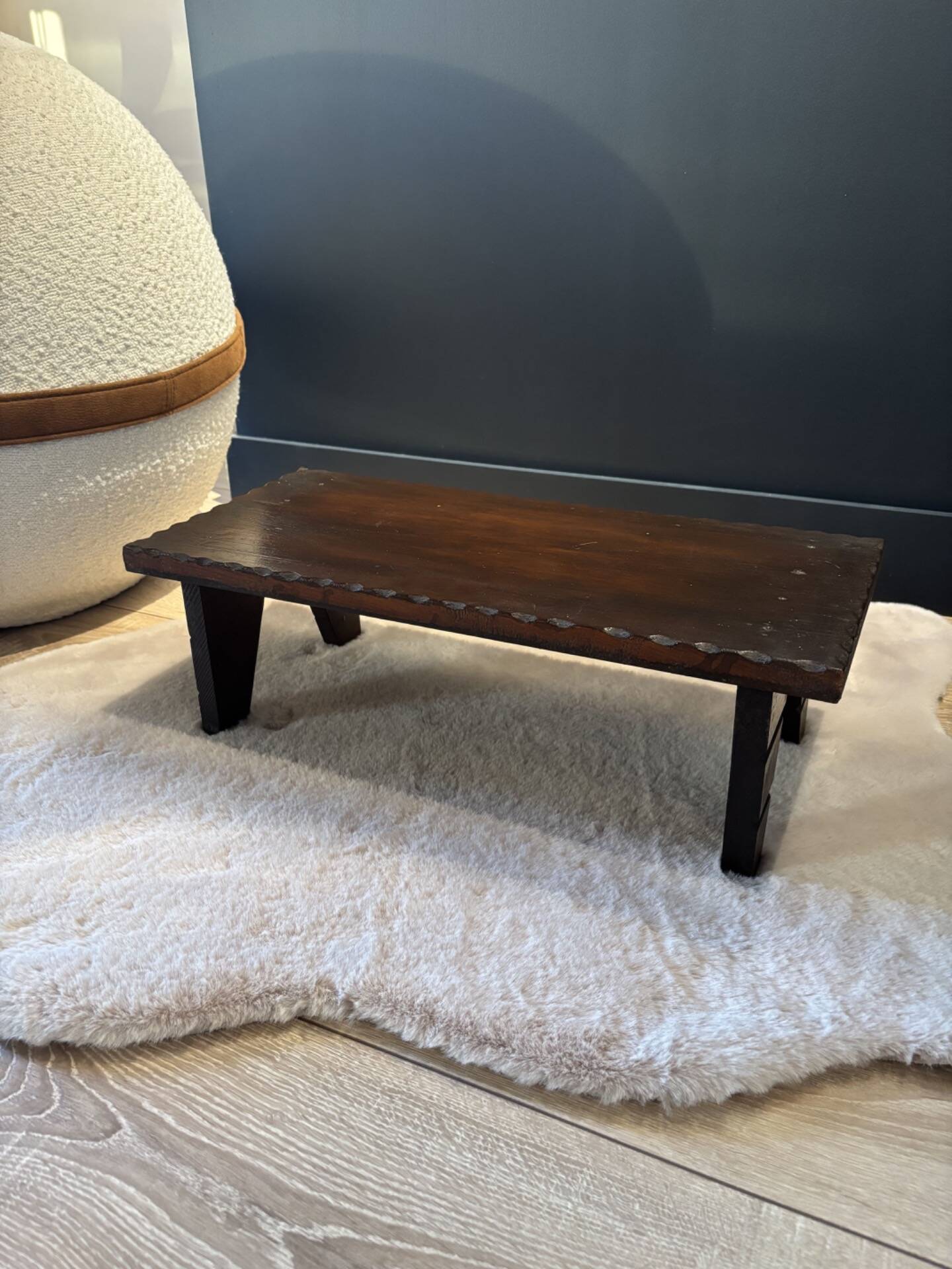Small antique bench in wenge wood