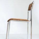 Chrome chair in brown velvet Italian design