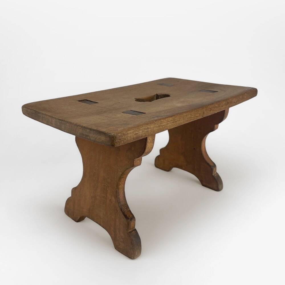 1940s slotted bench stool