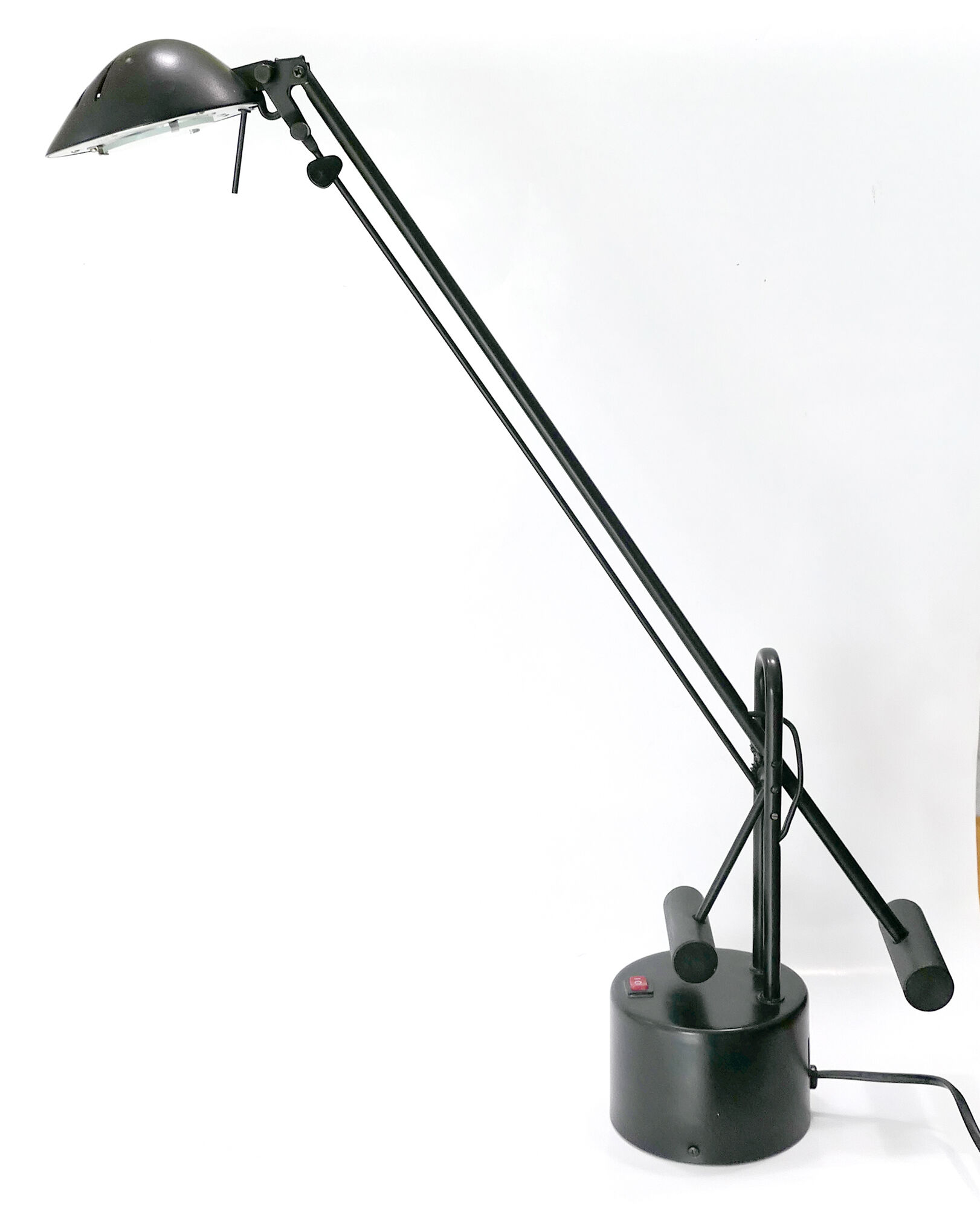 Articulated desk lamp with balance wheel 1980's by Stilplast Italy