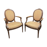 Paire de fauteuils bergère Louis XVI