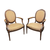 Paire de fauteuils bergère Louis XVI