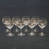 8 verres a vin en verre taillé ciselé