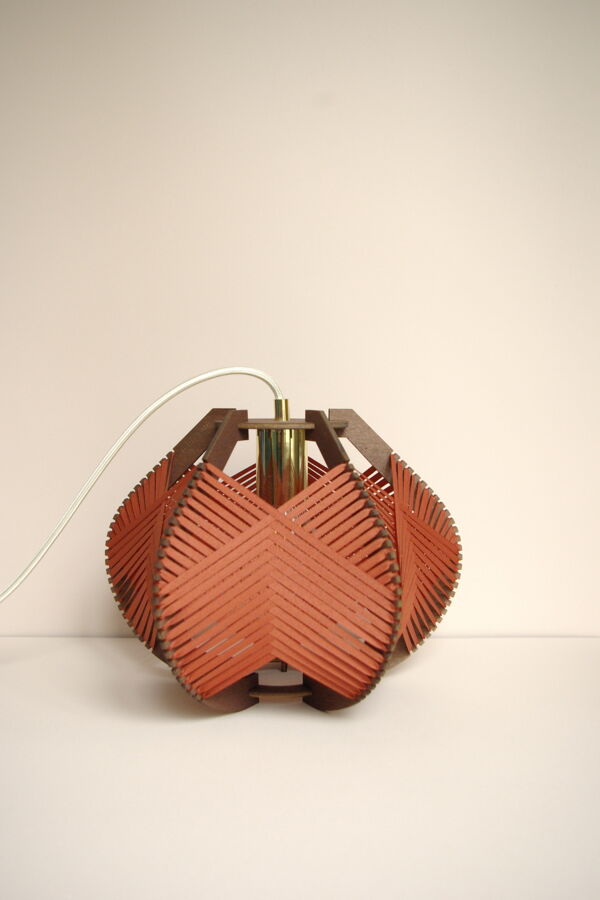 Lampe brique tissée à suspendre