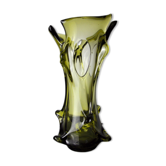 Vase seguso vert en verre de murano, italie, 1960