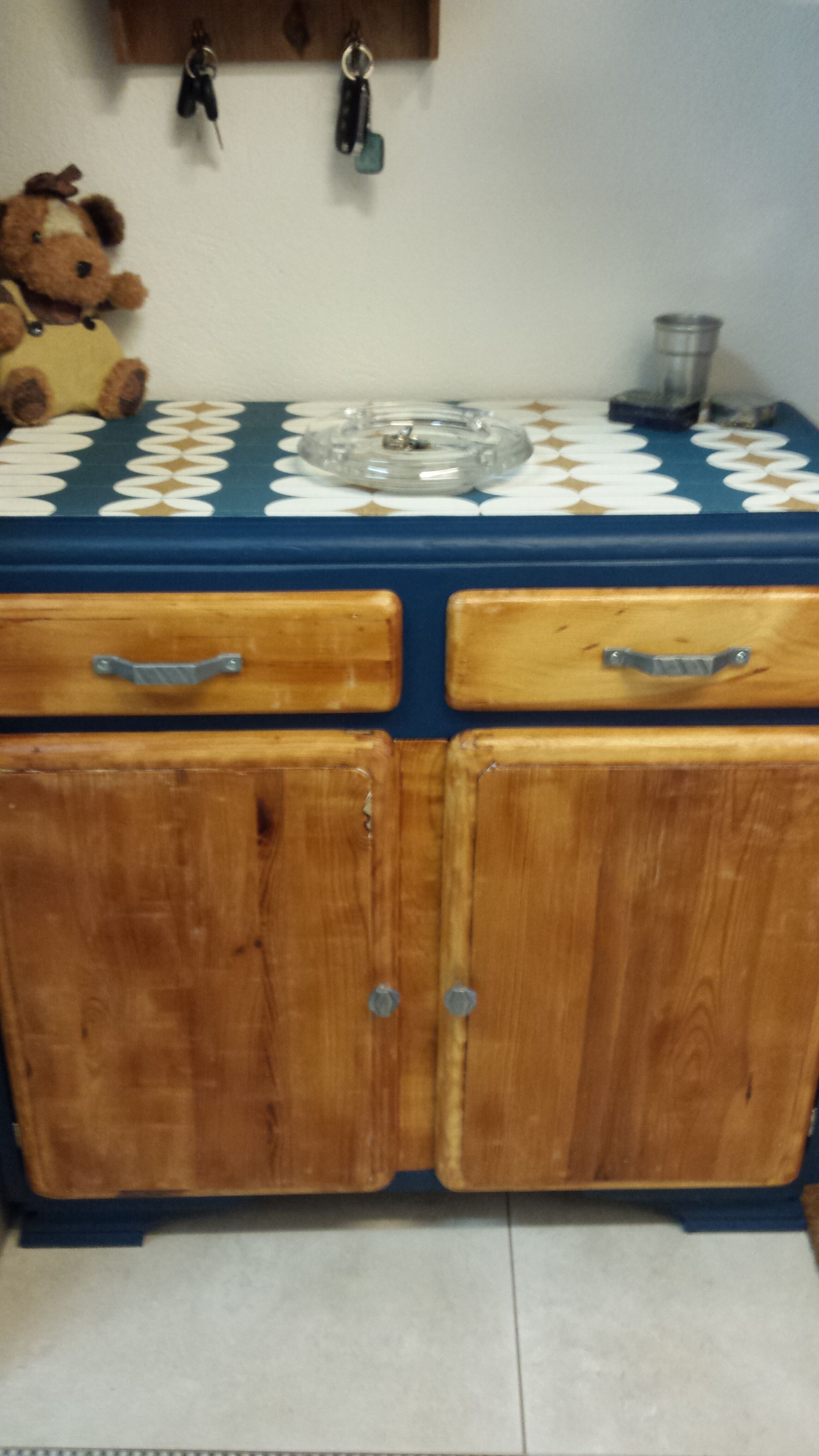 Mado bass buffet renovated wood and blue