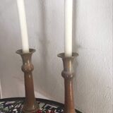 Terracotta candlesticks signed