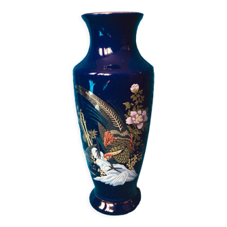 Vase bleu japonisant