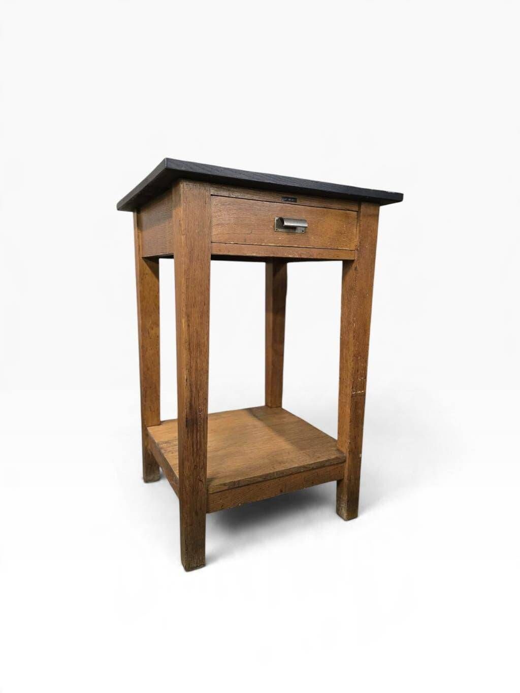 Vintage high side table in wood / counter / mini kitchen furniture