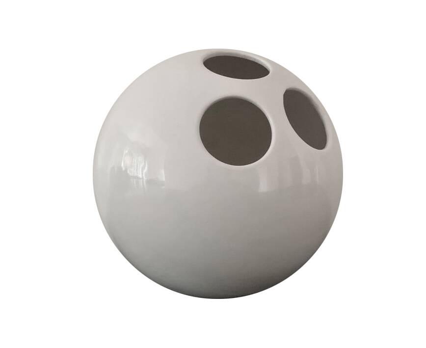 Spherical Vase • Bowling • Vitreous Porcelain • Enzo Bioli • Il Picchio • 1970