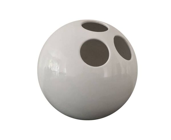 Vase Sphérique • Bowling • Porcelaine Vitrifiée •  Enzo Bioli • Il Picchio • 1970