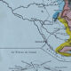 Original map of the Massif Central 37x27cm - 1908
