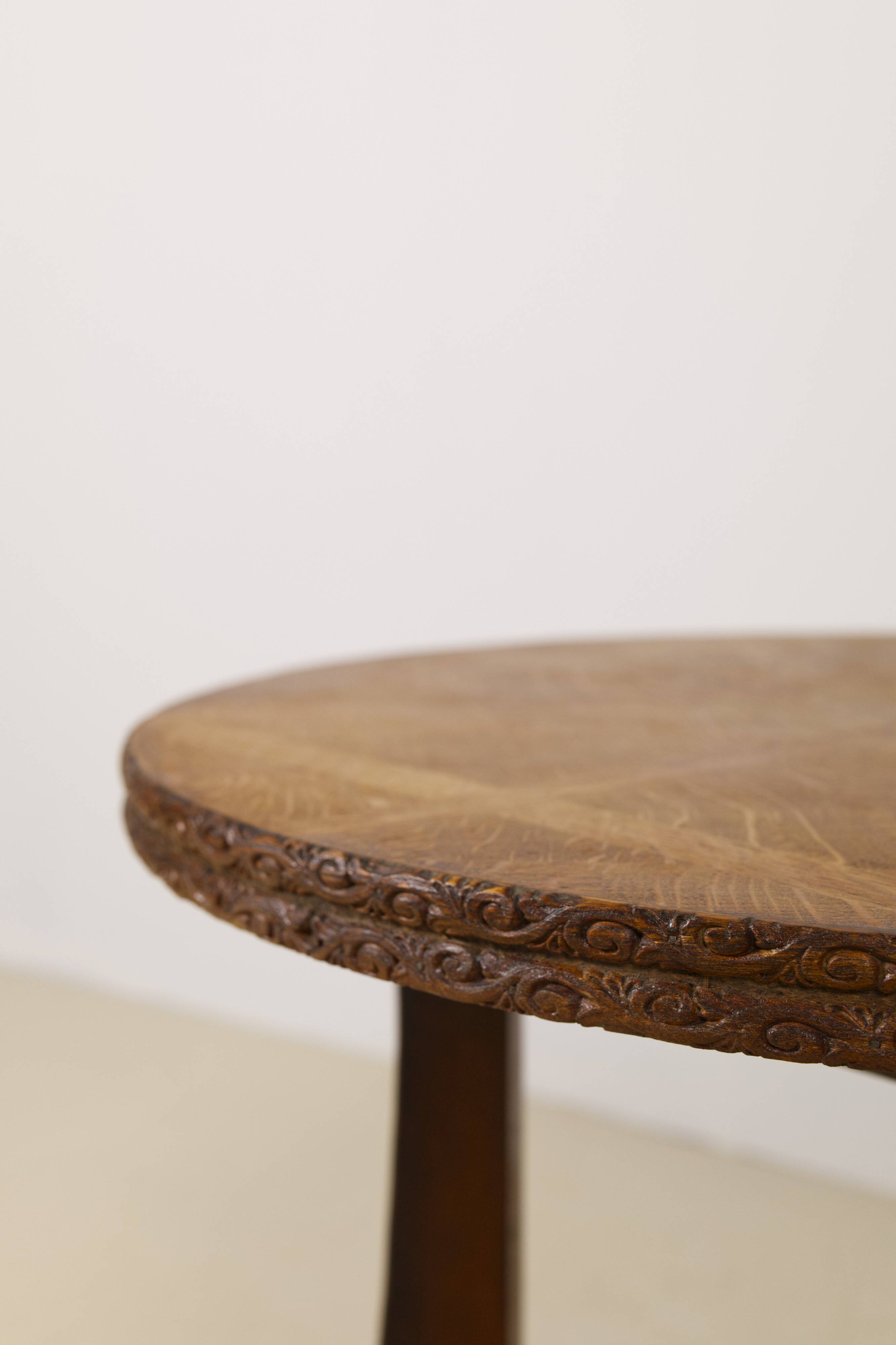 Art Deco Oak two-tiered side table, Belgium 1930's