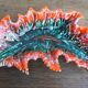large vintage Vallauris ceramic fruit bowl in leaf shape