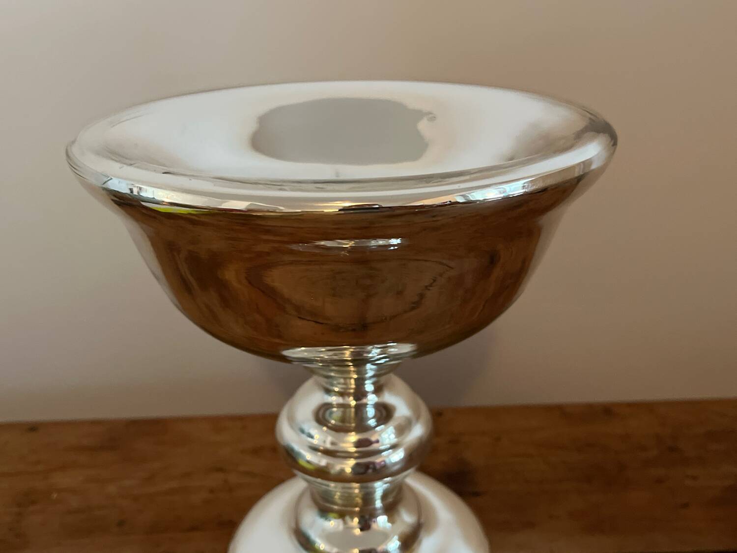 Coupe / calice en verre mercurisé soufflé  vintage