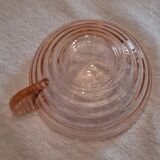 Set of 6 pink glass cups in very good condition.