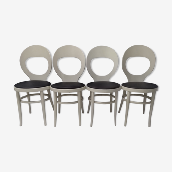 Suite of 4 chairs by Bistrot Baumann vintage seagull model