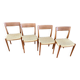 Suite Of 4 Scandinavian Teak And Rope Chairs By Svegards Markaryd