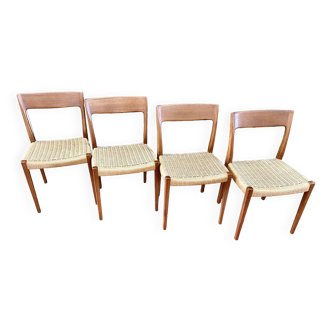 Suite De 4 Chaises Scandinave Teck Et Cordage De Svegards Markaryd