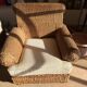 Fauteuil d’exception en jacinthe d’eau – coloris antique – pièce rare