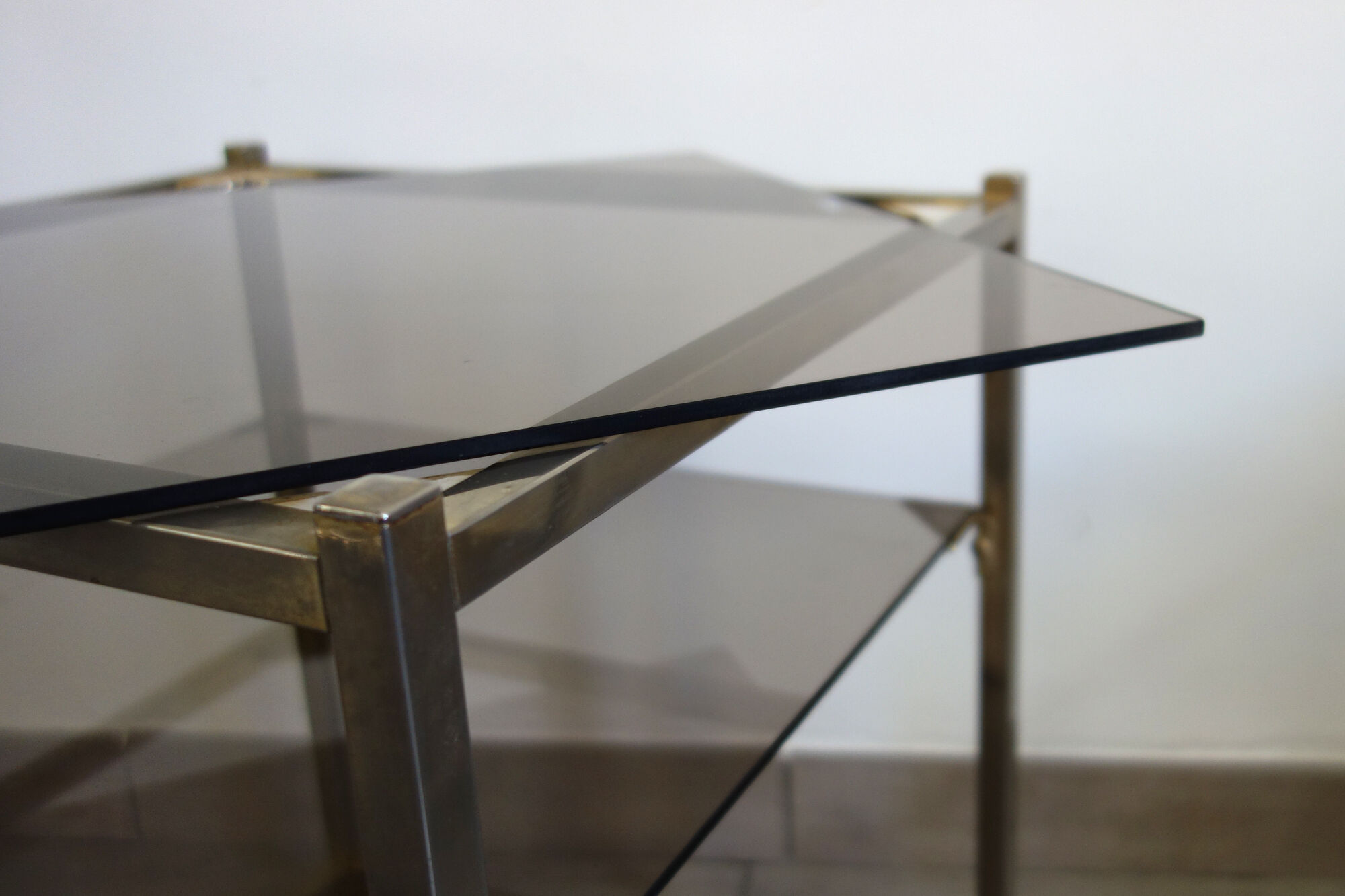 2 Sofa tips glass smoked gold metal